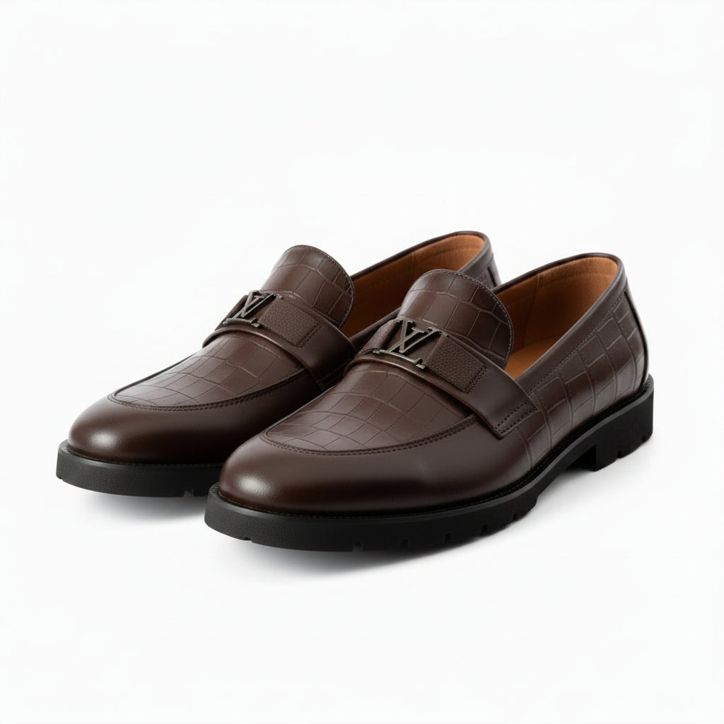 Men's Genuine Leather Formal Loafers – Premium Comfort Dress Shoes