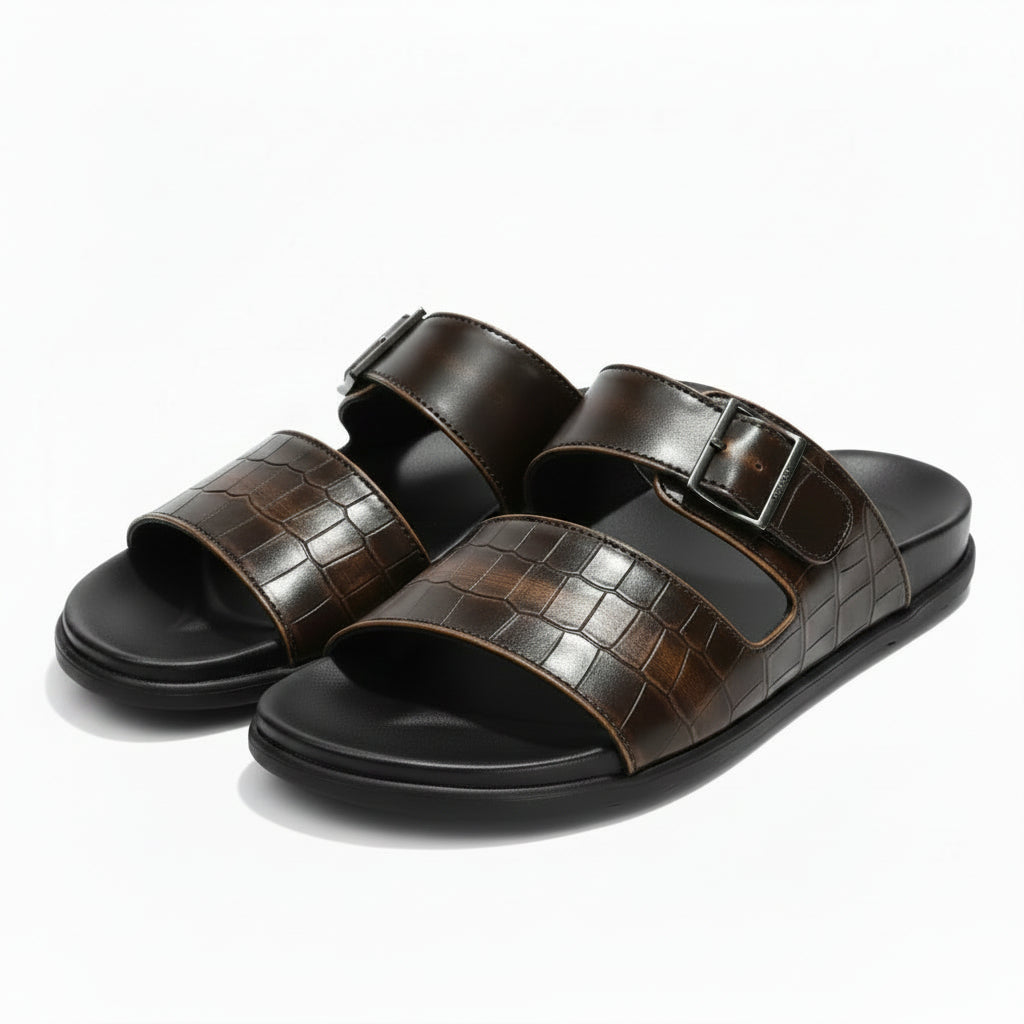 Man's Astatic Crocodile Lather Slipper