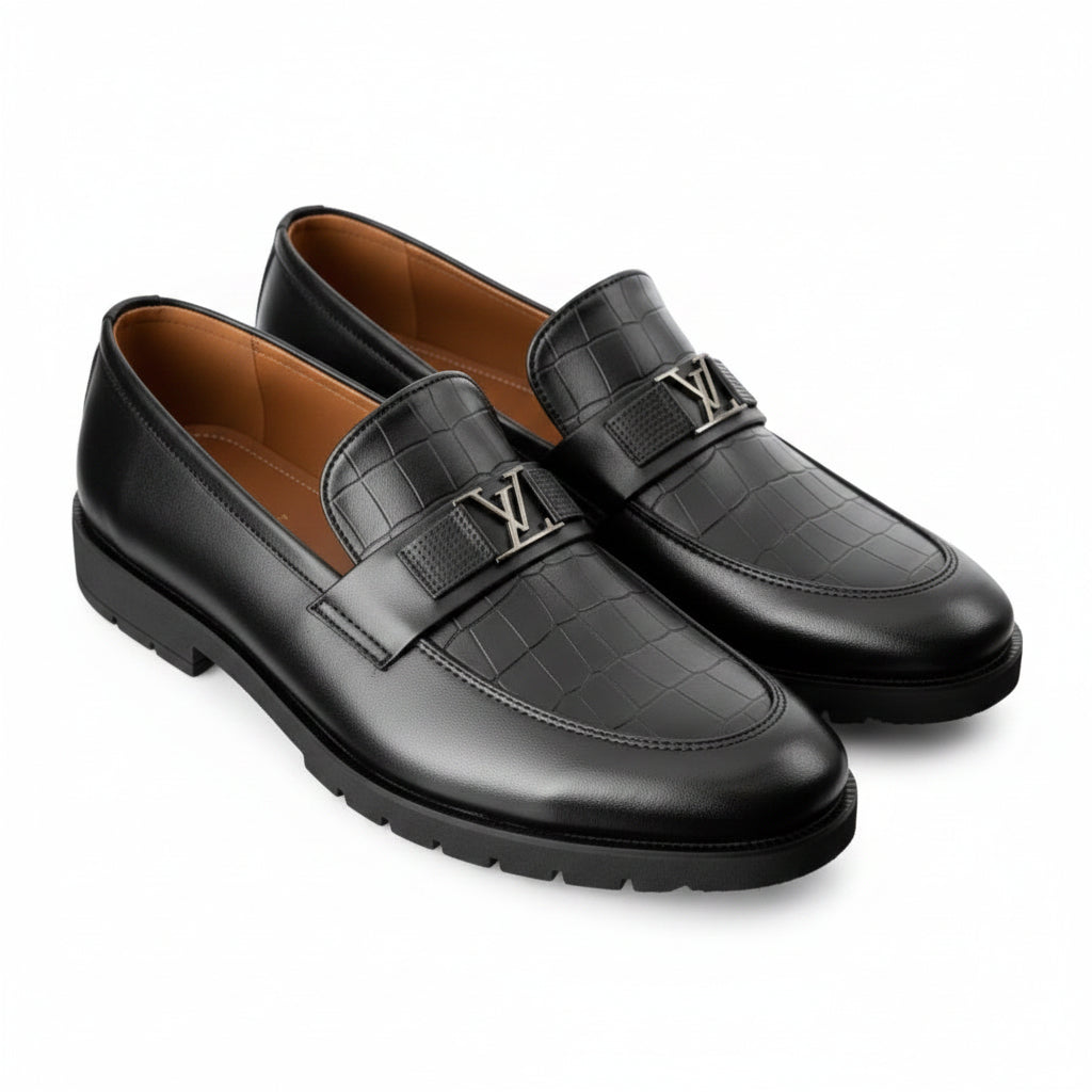Men's Genuine Leather Formal Loafers – Premium Comfort Dress Shoes